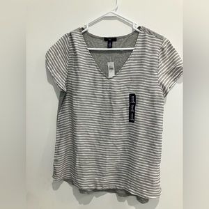 GAP Factory Striped Grey & White Tissue T